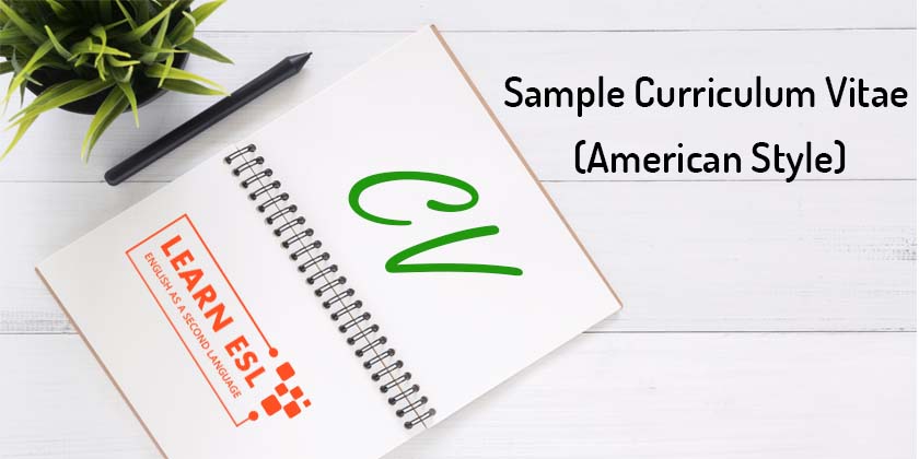 sample curriculum vitae  american style  - cv in english