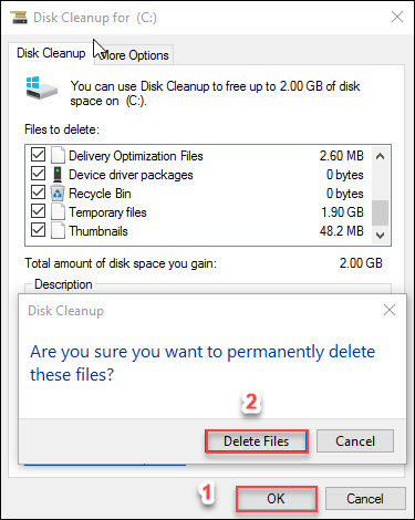 Confirming Disk Cleanup