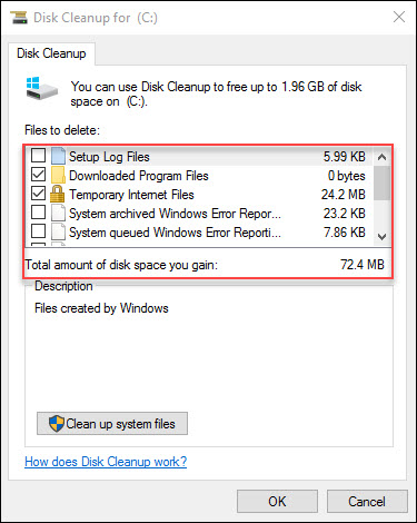 Disk Cleanup for