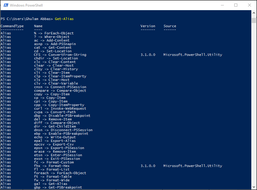 Discovering Microsoft PowerShell Commands