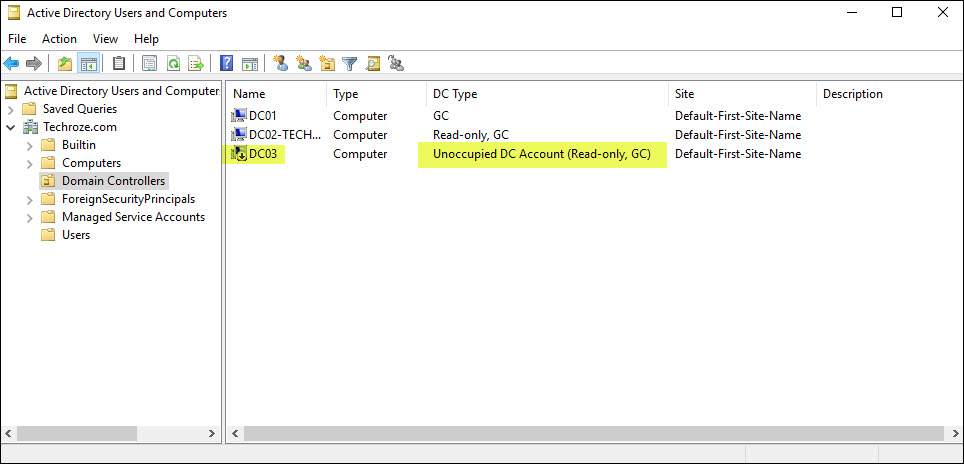 Create Pre-Staged Read-Only Domain Controller