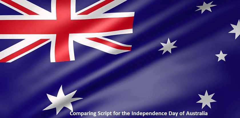 Comparing script for the Independence Day of Australia