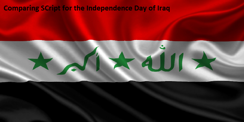 Comparing Script for the Independence Day of Iraq